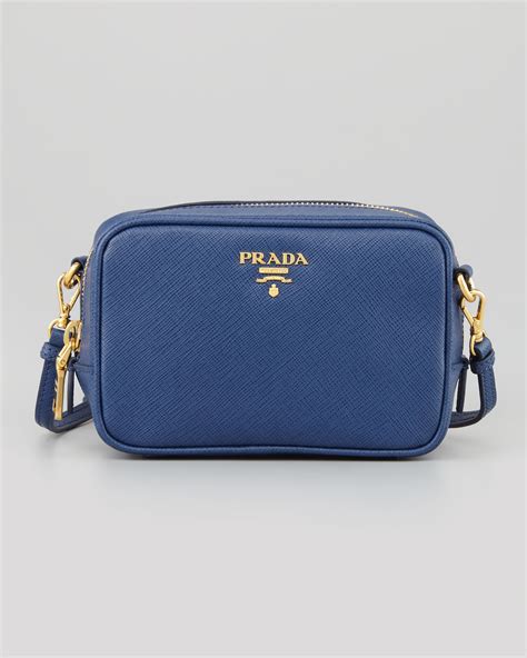 prada saffiano mini zip crossbody bag blue|prada mini saffiano price.